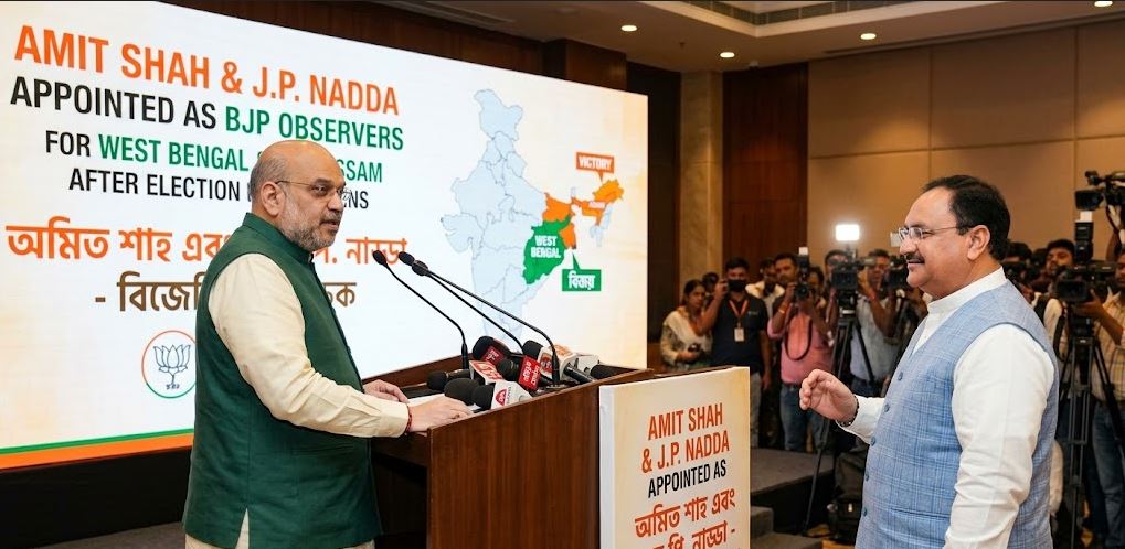Amit Shah, J. P. Nadda Named BJP Observers as Party Scripts Historic Wins in West Bengal & Assam!